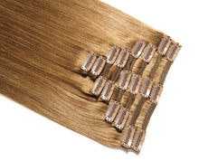 Load image into Gallery viewer, Light Brown #8 Deluxe Clip-in hair extensions