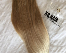 Load image into Gallery viewer, Ash Brown/Platinum Blonde Ombre Clip-in hair extensions