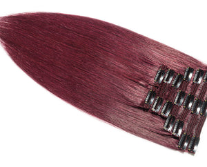 Bright Wine Red Clip-in hair extensions